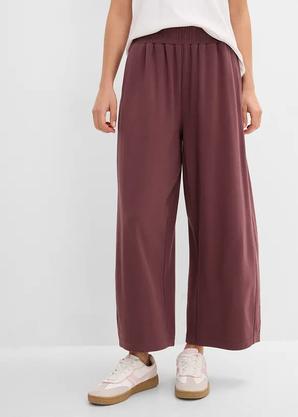 Interlock Jersey-Hose Baumwolle in lila von vorne - bonprix