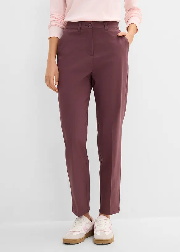 Bauchweg-Bengalin-Hose aus Viskose-Mix in lila von vorne - bonprix