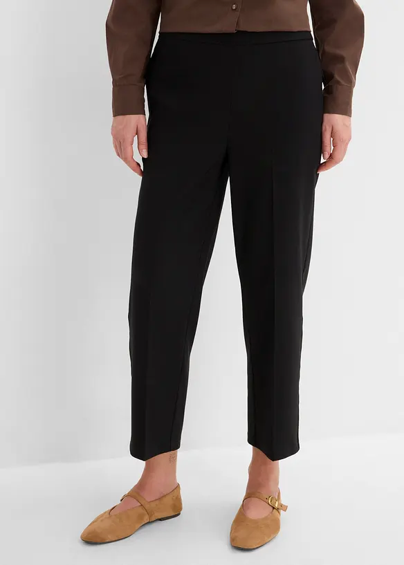 Verkürzte Bengalin-Hose aus Viskose-Mix in schwarz von vorne - bonprix Verkürzte Bengalin-Hose aus Viskose-Mix in schwarz von vorne - bonprix