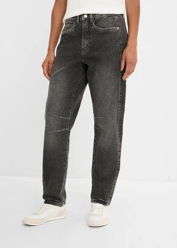 Mom Jeans High Waist in grau von vorne - bonprix Mom Jeans High Waist in grau von vorne - bonprix