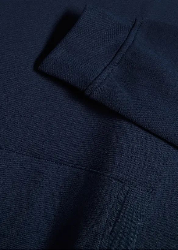 Hoodie aus weichem Baumwoll-Mix in blau - bonprix