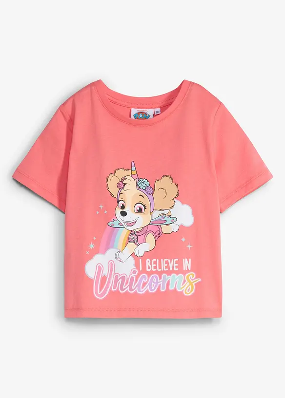 Paw Patrol T-Shirt aus reiner Baumwolle in pink von vorne - PAW PATROL