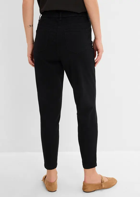 High-Waist-Mom-Twillhose aus Baumwoll-Mix in schwarz von hinten - bonprix High-Waist-Mom-Twillhose aus Baumwoll-Mix in schwarz von hinten - bonprix