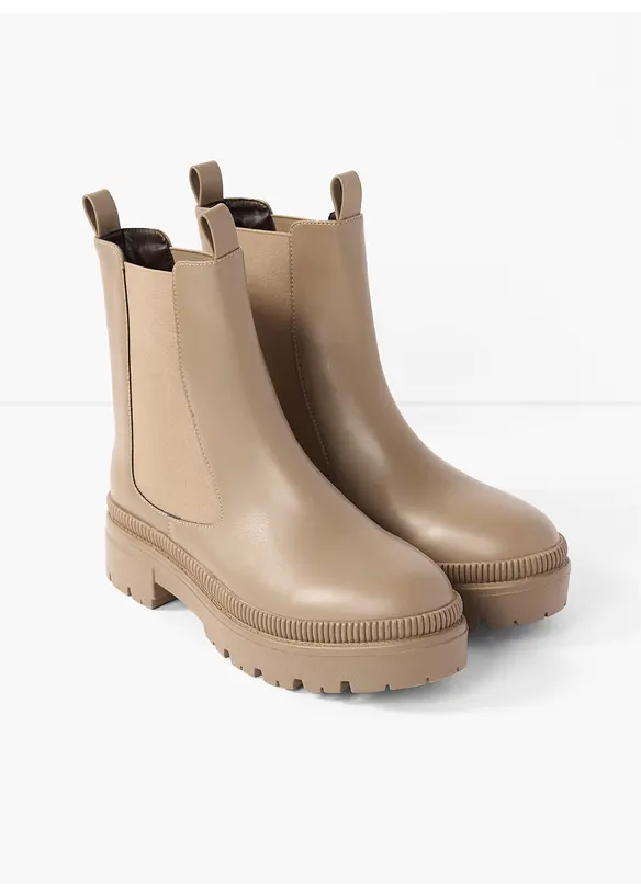 Chelsea-Boots mit Profilsohle in braun - bonprix