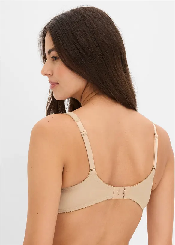 T-Shirt-BH mit gepolsterten Trägern in beige von hinten (im Anschnitt) - bonprix