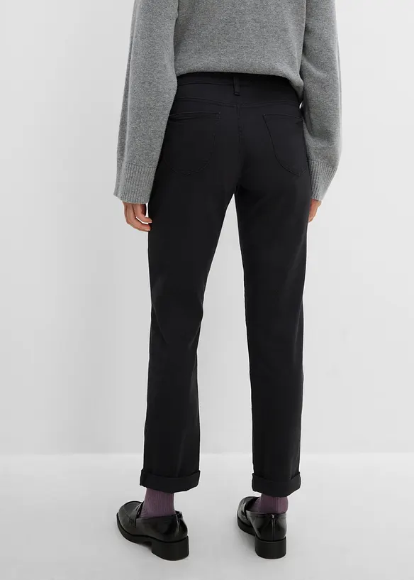 Straight Jeans High Waist, Stretch in schwarz von hinten - bonprix