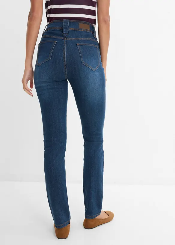 Slim-Fit-Jeans High Waist, Komfort-Stretch in blau von hinten - bonprix