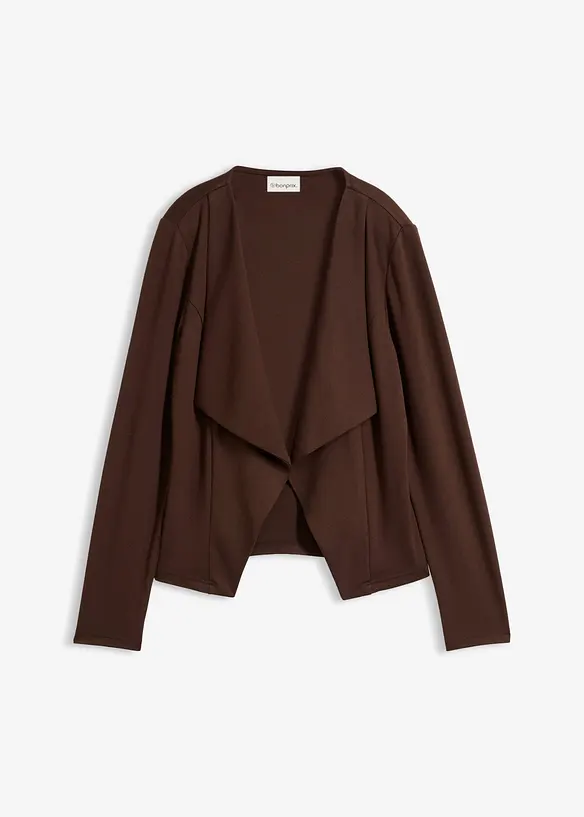 Jersey-Blazer aus feiner Viskose in braun von vorne - bonprix