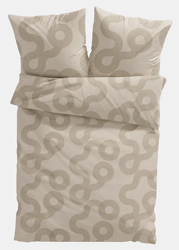 Baumwollmix-Bettwäsche in beige von vorne - bonprix