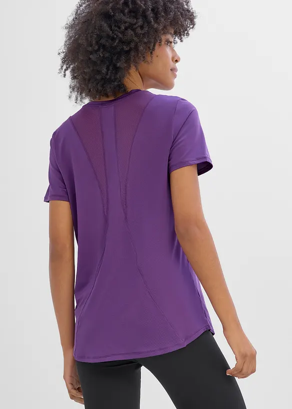 Ultraleichtes Sport-Top mit Mesheinsatz, schnelltrocknend in lila von hinten (im Anschnitt) - bonprix Ultraleichtes Sport-Top mit Mesheinsatz, schnelltrocknend in lila von hinten (im Anschnitt) - bonprix