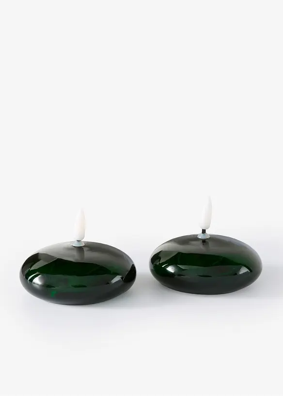LED-Kerze in Öllampen Form (2er Pack) in grün - bonprix