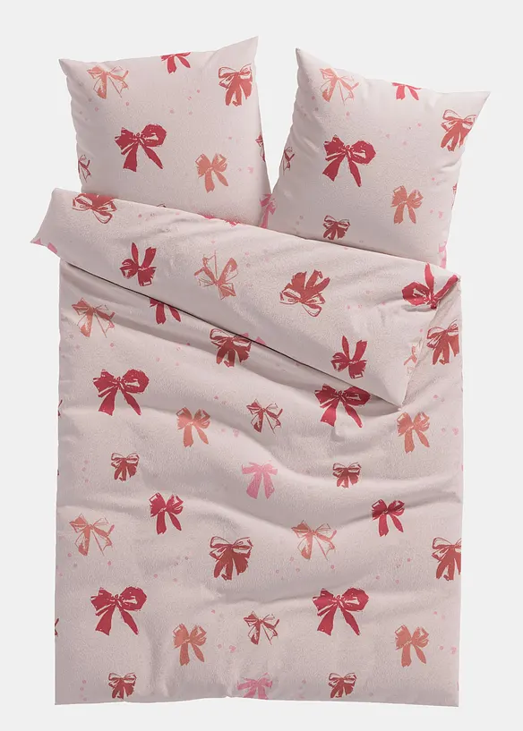 Biber-Baumwollmix-Bettwäsche in rosa von vorne - bonprix