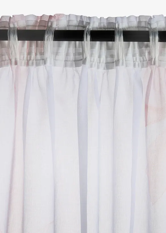 Gardine mit feiner Struktur und recyceltem Polyester (1er Pack) in rosa - bonprix