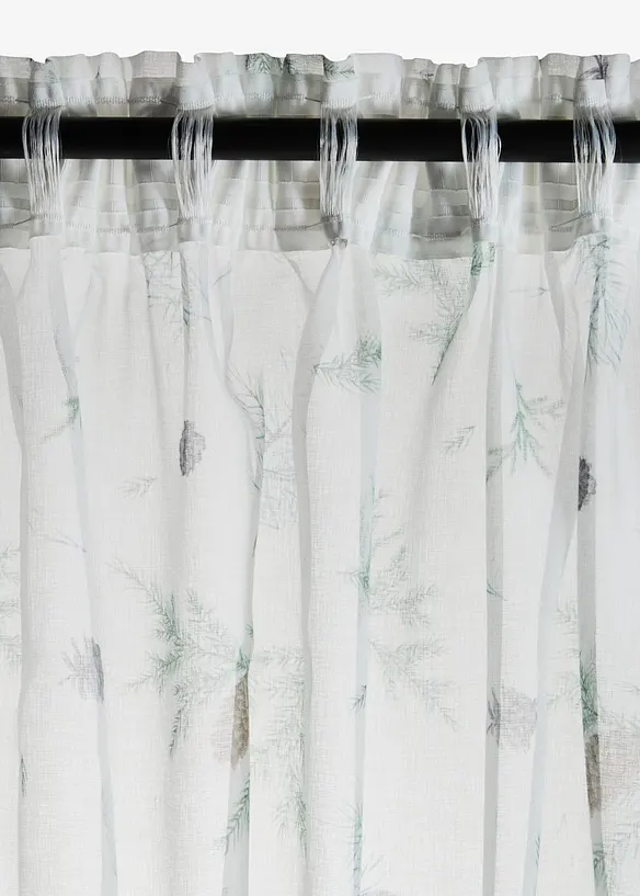 Gardine mit feiner Struktur und recyceltem Polyester (1er Pack) in grün - bonprix
