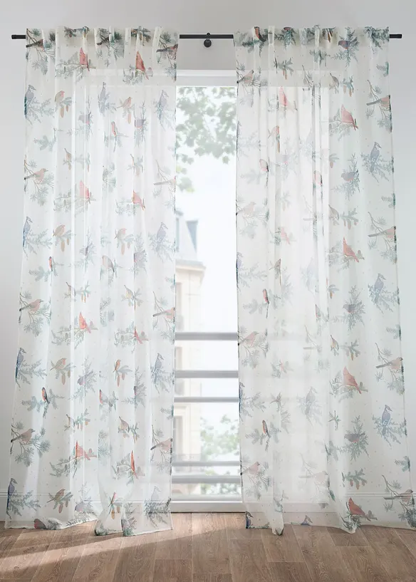 Gardine mit feiner Struktur und recyceltem Polyester (1er Pack) in beige - bonprix