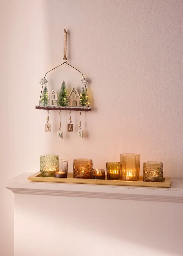 Teelichthalter auf Tablett (8-tlg. Set) in braun (Ambiente) - bonprix