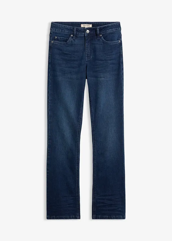 Bootcut-Jeans Mid Waist in blau von vorne - bonprix