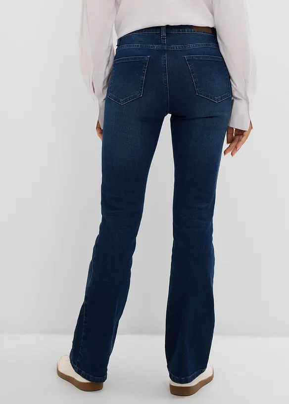 Bootcut-Jeans Mid Waist in blau von hinten - bonprix