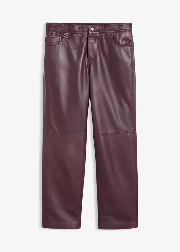 Lammnappa-Lederhose in rot von vorne - bonprix