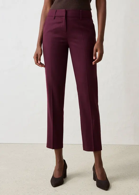 Schmale Hose mit weichem Wollanteil in rot von vorne - bonprix
