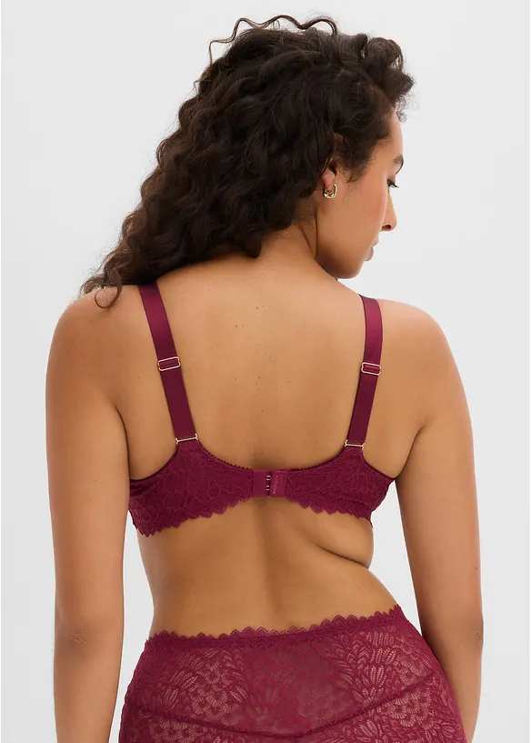 Minimizer-BH mit dekorativen Straps in rot von hinten (im Anschnitt) - bonprix