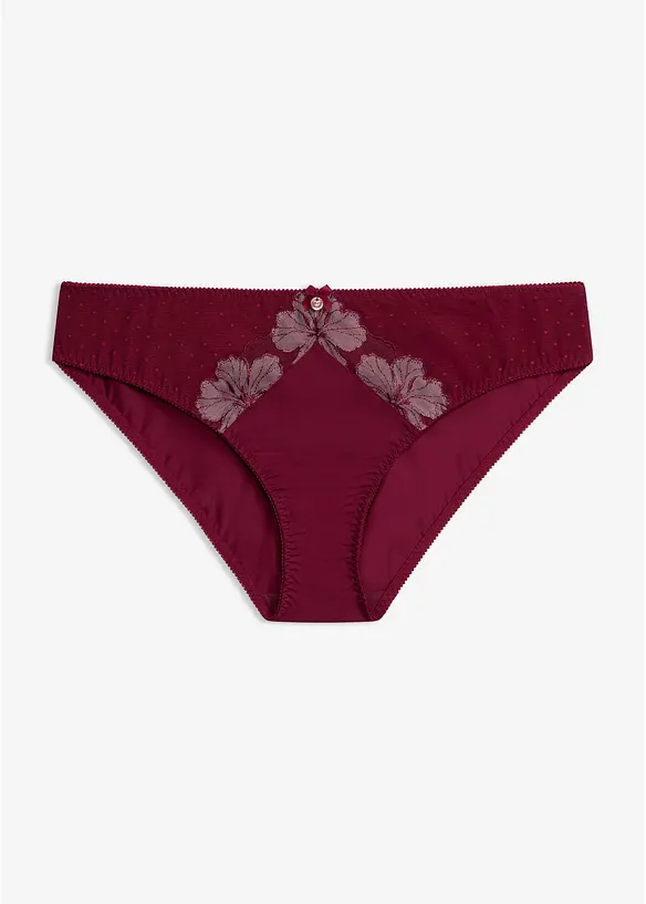 Slip mit edler Stickerei in rot von vorne - bonprix