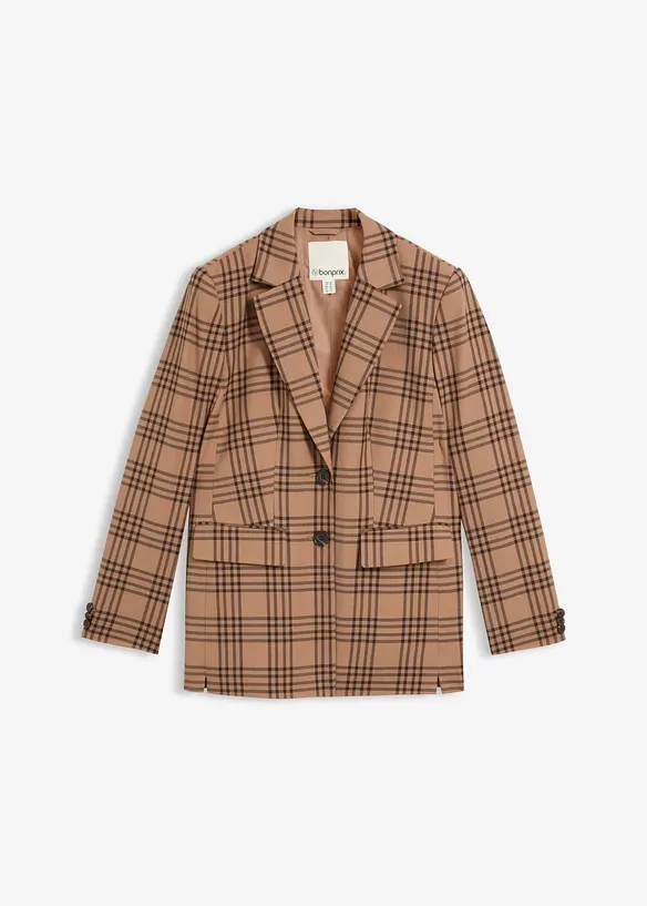 Blazer aus weichem Woll-Mix in braun von vorne - bonprix