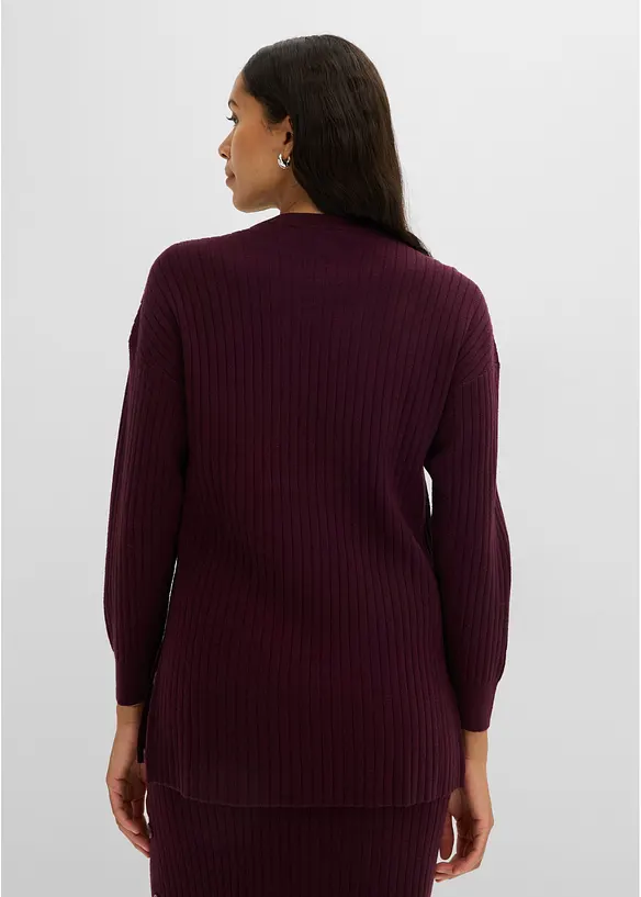 Viskose-Mix Pullover mit Deko Knopfleiste in rot von hinten (im Anschnitt) - bonprix Viskose-Mix Pullover mit Deko Knopfleiste in rot von hinten (im Anschnitt) - bonprix