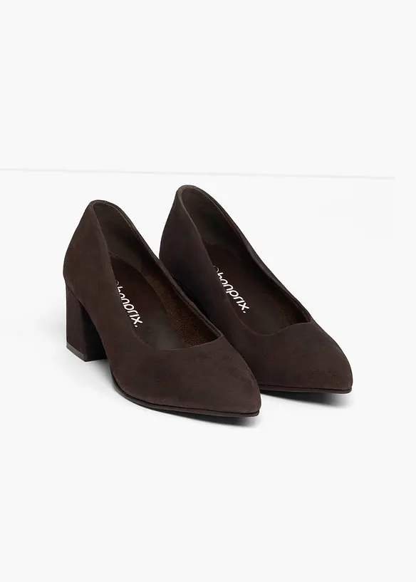Pumps aus Leder in braun - bonprix