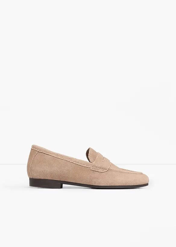 Loafer aus Veloursleder in braun - bonprix