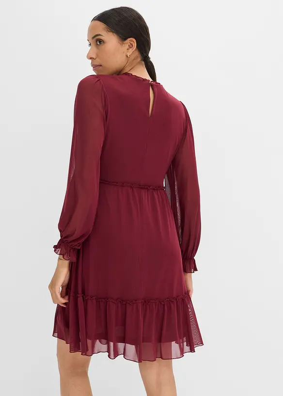 Jerseykleid aus feinem Mesh in rot von hinten (Totalaufnahme) - bonprix Jerseykleid aus feinem Mesh in rot von hinten (Totalaufnahme) - bonprix