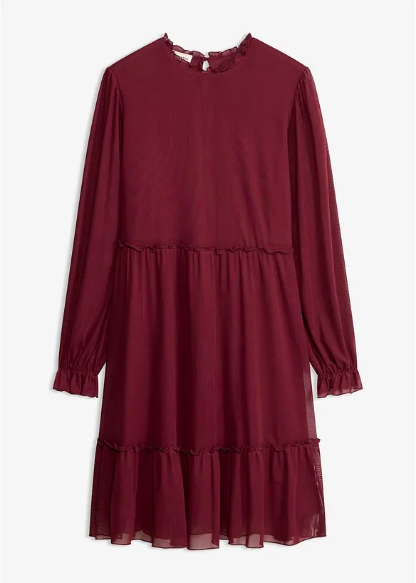 Jerseykleid aus feinem Mesh in rot von vorne - bonprix Jerseykleid aus feinem Mesh in rot von vorne - bonprix