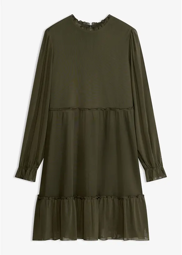 Jerseykleid aus feinem Mesh in grün von vorne - bonprix Jerseykleid aus feinem Mesh in grün von vorne - bonprix
