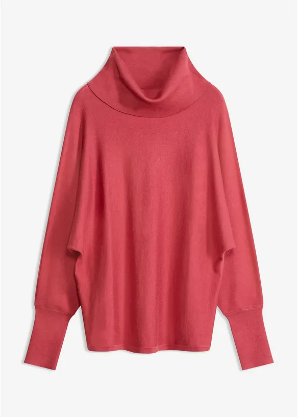 Rollkragenpullover aus Viskose-Mix in rot von vorne - bonprix Rollkragenpullover aus Viskose-Mix in rot von vorne - bonprix