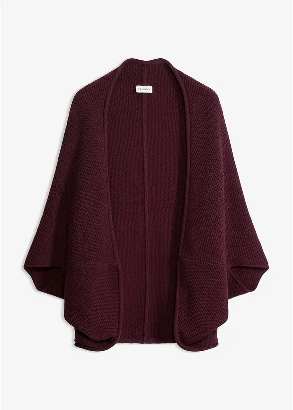 Strick-Cape Cardigan in rot von vorne - bonprix Strick-Cape Cardigan in rot von vorne - bonprix