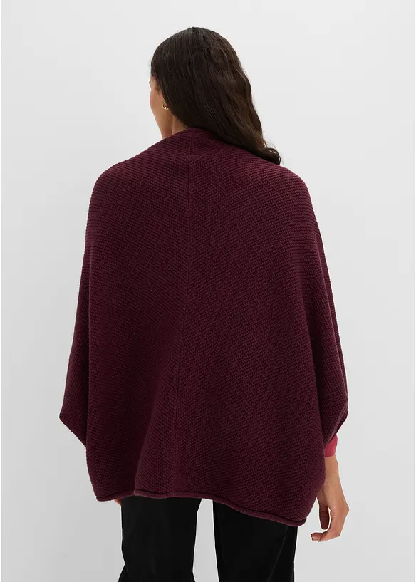 Strick-Cape Cardigan in rot von hinten (im Anschnitt) - bonprix Strick-Cape Cardigan in rot von hinten (im Anschnitt) - bonprix