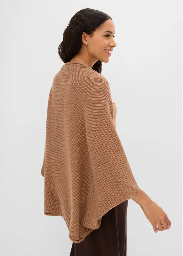 Strick-Cape Cardigan in braun von hinten (im Anschnitt) - bonprix Strick-Cape Cardigan in braun von hinten (im Anschnitt) - bonprix