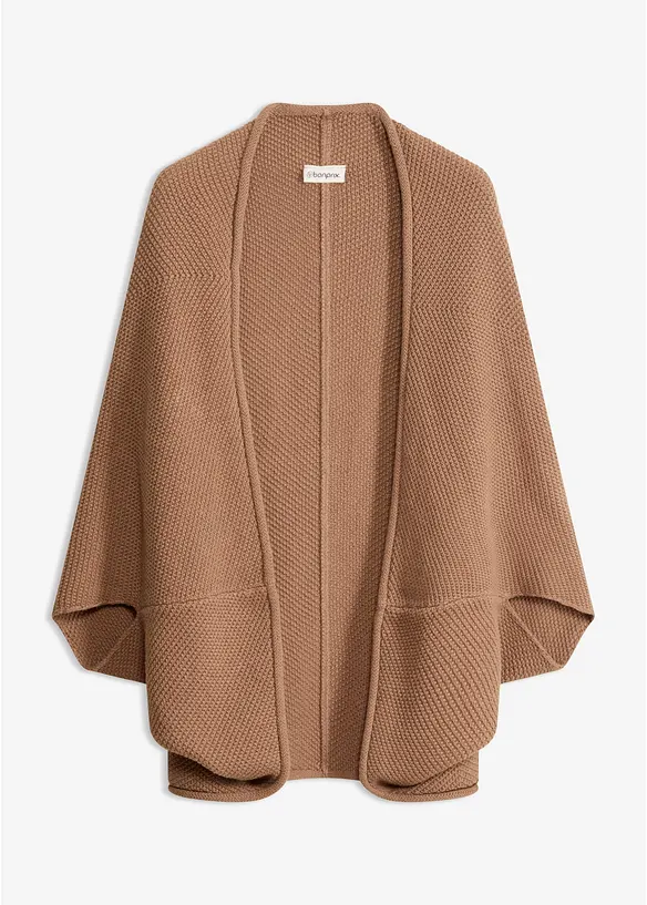Strick-Cape Cardigan in braun von vorne - bonprix Strick-Cape Cardigan in braun von vorne - bonprix