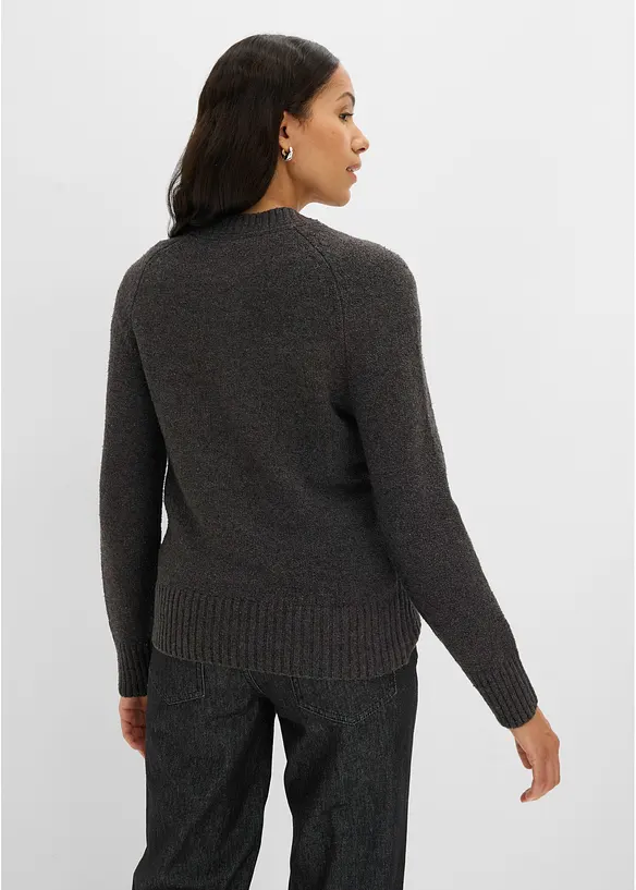 Pullover aus Baumwoll-Mix in grau von hinten (im Anschnitt) - bonprix Pullover aus Baumwoll-Mix in grau von hinten (im Anschnitt) - bonprix