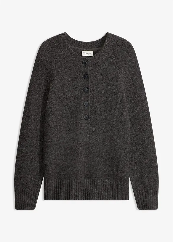 Pullover aus Baumwoll-Mix in grau von vorne - bonprix Pullover aus Baumwoll-Mix in grau von vorne - bonprix