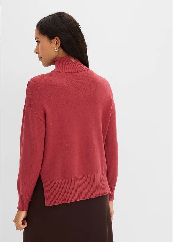 Pullover aus Viskose-Mix in rot von hinten (im Anschnitt) - bonprix