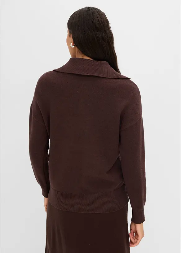 Lockere Strickjacke aus Viskose-Mix in braun von hinten (im Anschnitt) - bonprix Lockere Strickjacke aus Viskose-Mix in braun von hinten (im Anschnitt) - bonprix