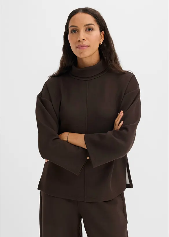 Sweatshirt aus Scuba in braun von vorne (im Anschnitt) - bonprix Sweatshirt aus Scuba in braun von vorne (im Anschnitt) - bonprix