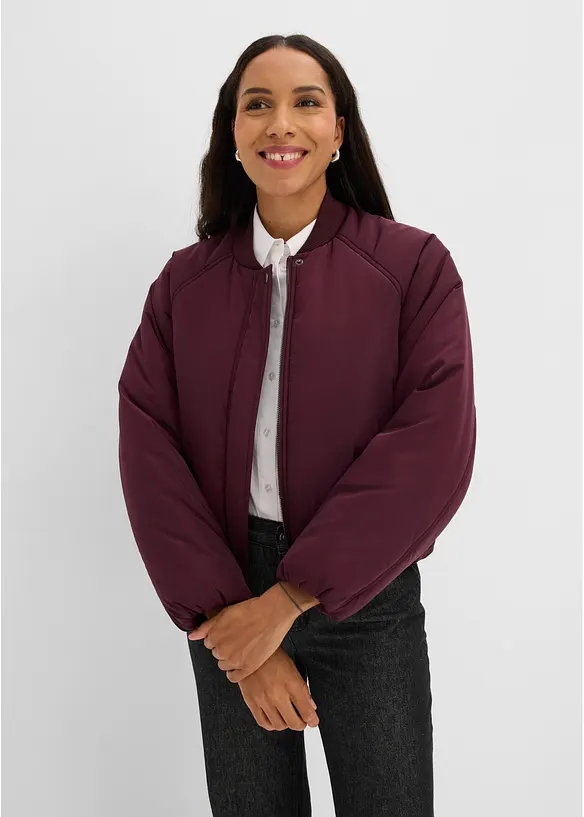 Pilotenjacke mit Gummizugbund in rot von vorne (im Anschnitt) - bonprix