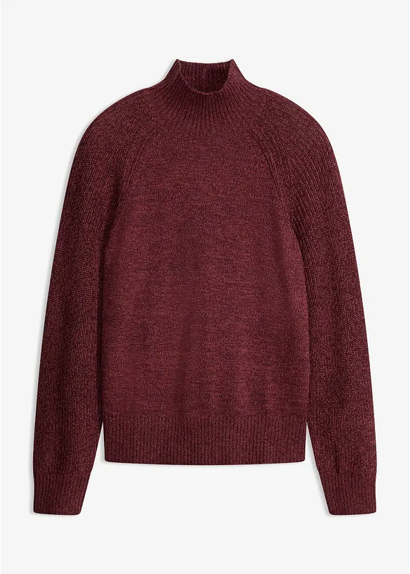 Grobstrick-Pullover mit Stehkragen in rot von vorne - bonprix Grobstrick-Pullover mit Stehkragen in rot von vorne - bonprix