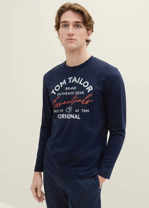 Tom Tailor Langarmshirt in blau von vorne (im Anschnitt) - Tom Tailor