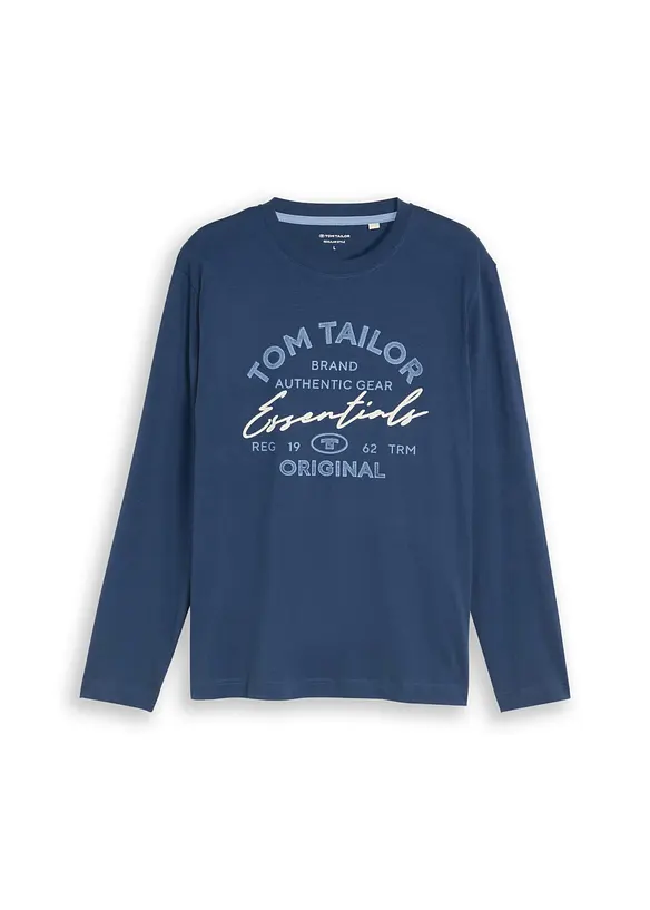 Tom Tailor Langarmshirt in blau von vorne - Tom Tailor
