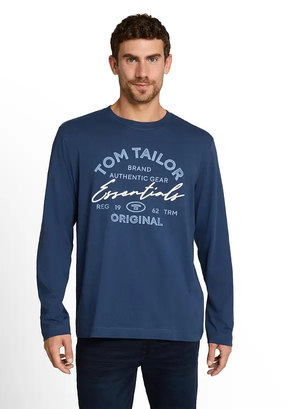 Tom Tailor Langarmshirt in blau von vorne (im Anschnitt) - Tom Tailor