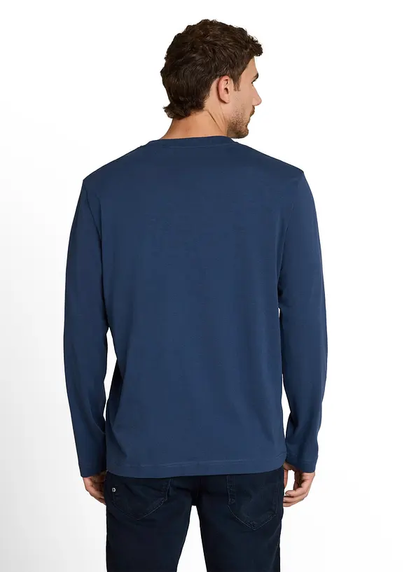 Tom Tailor Langarmshirt in blau von hinten (im Anschnitt) - Tom Tailor