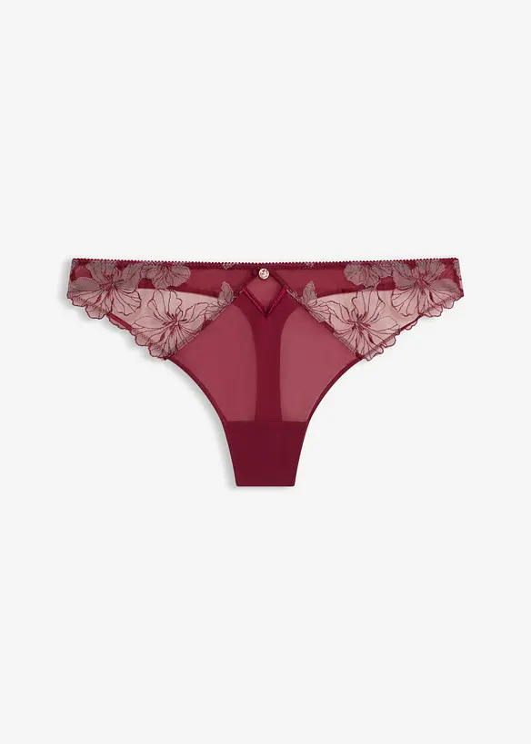String mit edler Stickerei in rot von vorne - bonprix